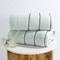 Hastings Home 2-piece Luxury Cotton Towel Set, Bath Sheet Made from 100% Zero Twist Cotton, (Seafoam/Black) 912401MNM - alternate 1